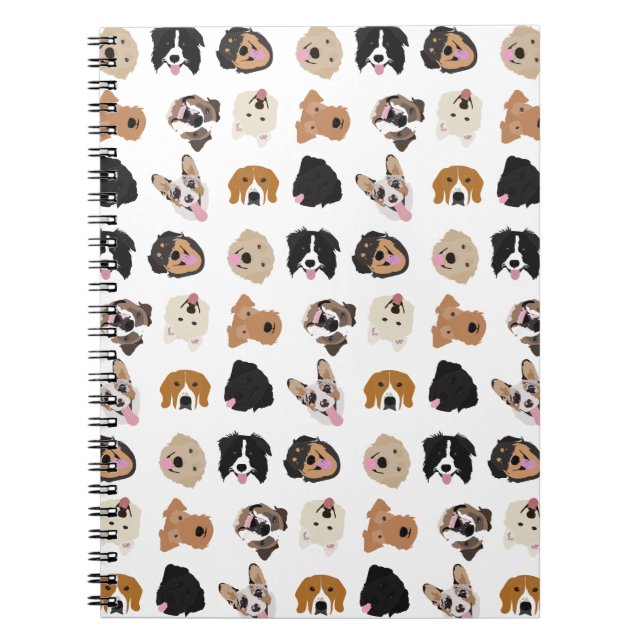 Cute Hund Illustration Mönster Anteckningsbok (Framsidan)