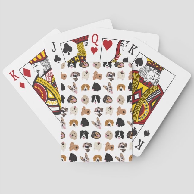 Cute Hund Illustration Mönster Casinokort (Baksidan)