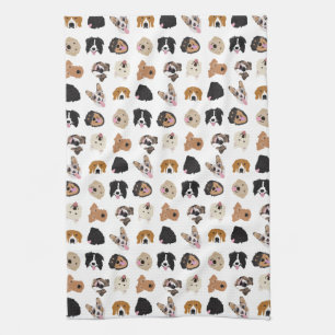 Cute Hund Illustration Mönster Kökshandduk
