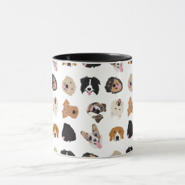 Cute Hund Illustration Mönster Mugg