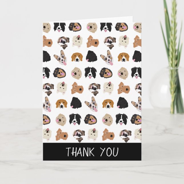 Cute Hund Illustration Mönster Tack Kort (Framsida)