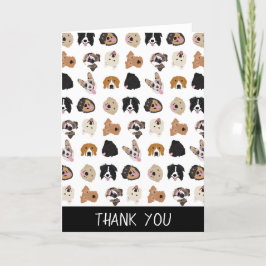 Cute Hund Illustration Mönster Tack Kort