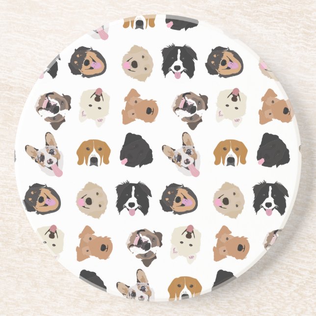 Cute Hund Illustration Mönster Underlägg (Framsidan)
