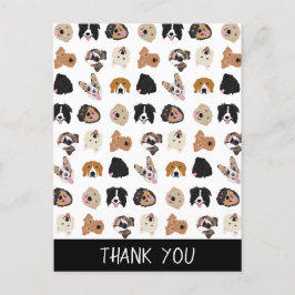 Cute Hund Illustration Mönster Vykort