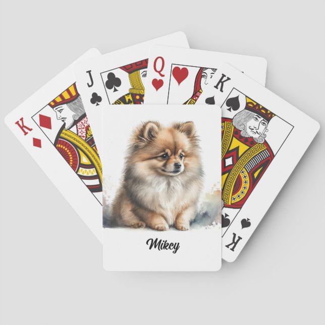 Cute Hund Illustration - Pommern Casinokort (Baksidan)
