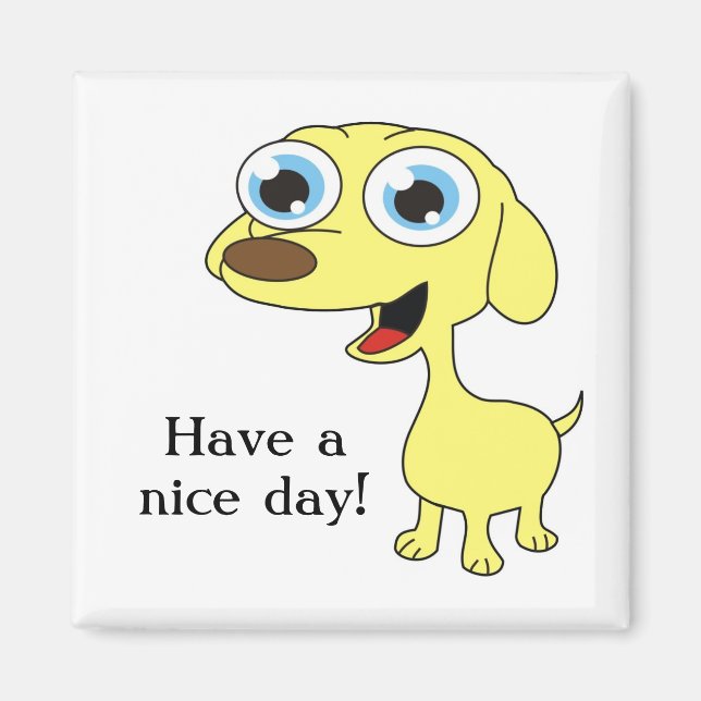 Cute Hund Illustration Positive Ord Magnet (Framsidan)