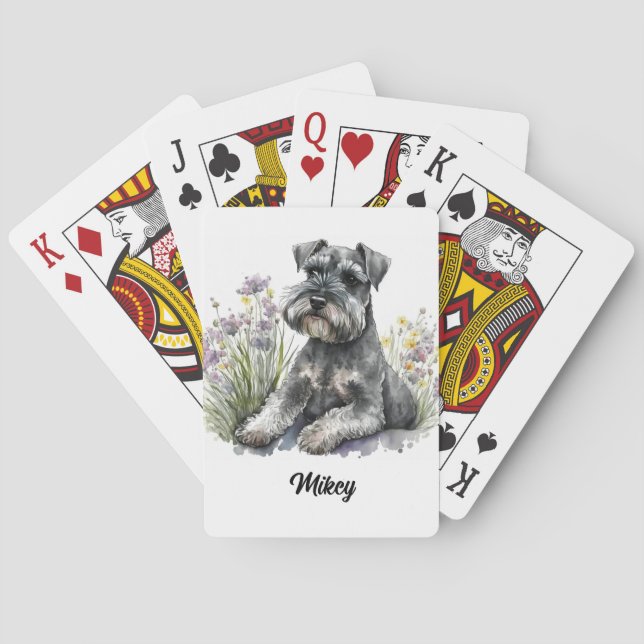 Cute Hund Illustration - Schnauzer - Casinokort (Baksidan)