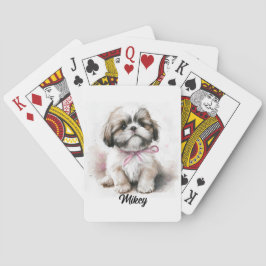 Cute Hund Illustration - Shih Tzu Casinokort