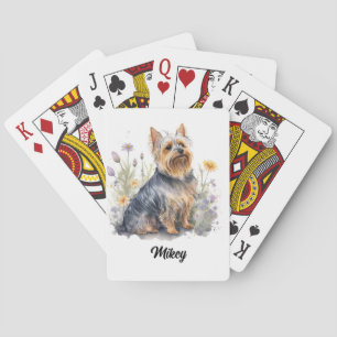 Cute Hund Illustration - Silky Terrier Casinokort