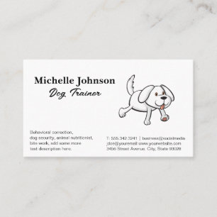 Cute Hund Illustration Tjänster avseende djurutb Visitkort