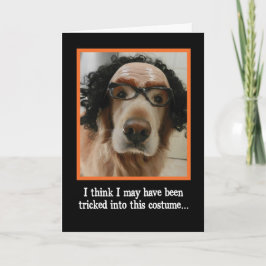 Cute Hund in Funny Mask Halloween Card Kort