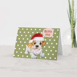 Cute Hund jul Polka dots Helgkort