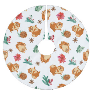 Cute Hund Julgran Skirt Julgransmatta Borstad Polyester