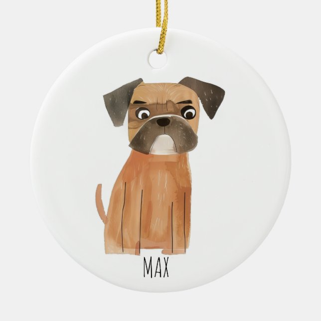 Cute Hund Julgransprydnad Keramik (Framsidan)