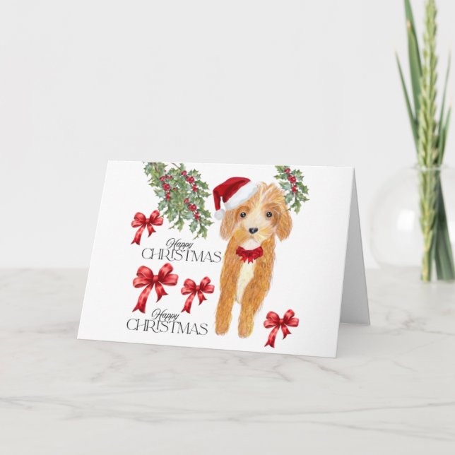 Cute Hund-julkort Kort (Framsida)