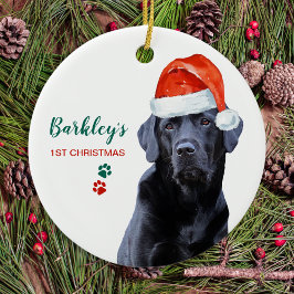 Cute Hund jultomten Hund Pet Black Labrador Julgransprydnad Keramik