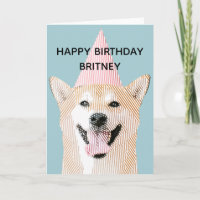Cute Hund Kawaii Smiling Shibu Inu Blue Birthday