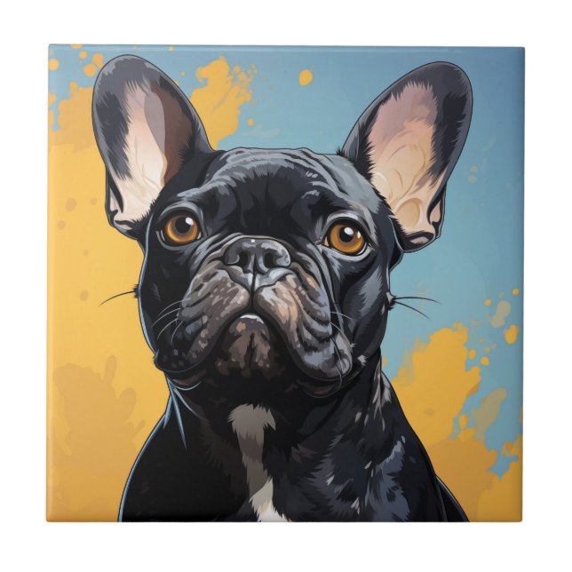 Cute hund keramisk panel kakelplatta (Framsidan)