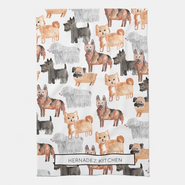 Cute hund kökshandduk (Vertikal)