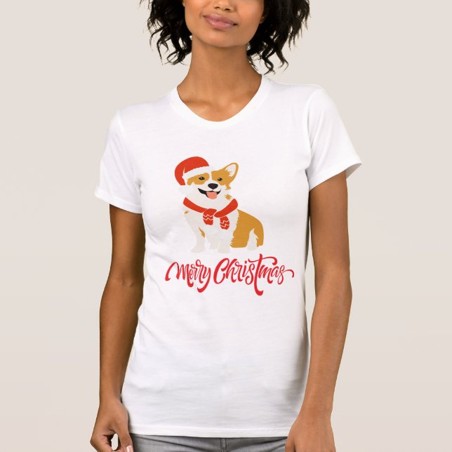 Cute Hund Kvinnor i slim Fit Tee in White (Framsida)