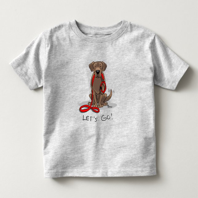 Cute Hund - Låt oss! Chocolate Labrador Retriever T Shirt (Framsida)