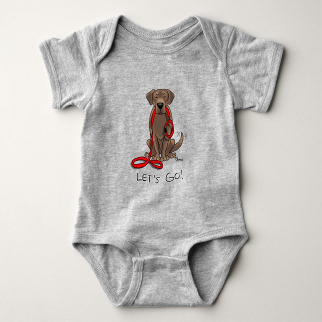 Cute Hund - Låt oss! Chocolate Labrador Retriever T Shirt (Framsida)