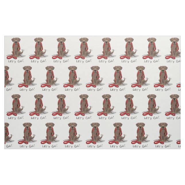 Cute Hund - Låt oss! Chocolate Labrador Retriever Tyg (Fat Quarter)