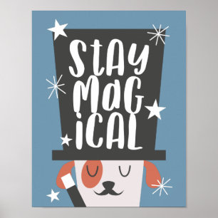 Cute Hund Magic Quote Nursery Kids Room Poster