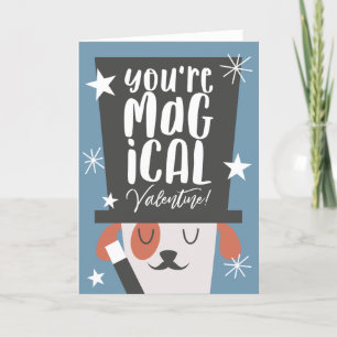 Cute Hund Magic Valentines day Helgkort