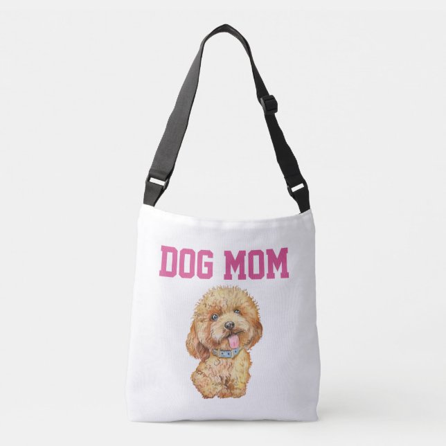 Cute Hund Mamma Crossbody Bag Axelväska (Framsida)