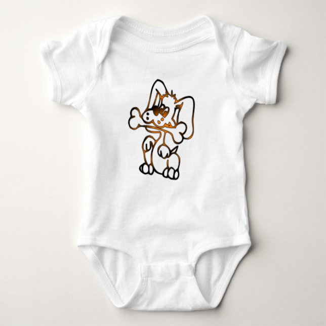 Cute Hund med bone T Shirt (Framsida)