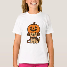 Cute-hund med jack-o-lytern t shirt