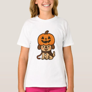 Cute-hund med jack-o-lytern t shirt