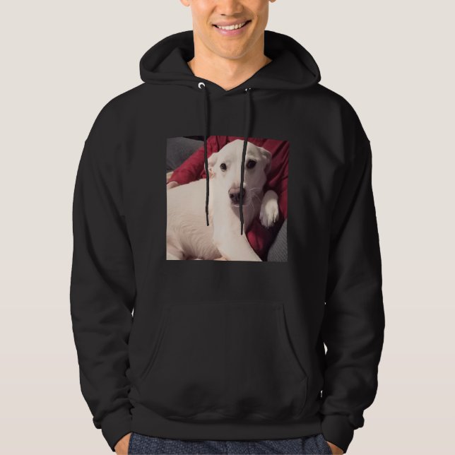 Cute Hund med Pappa Hoodie (Framsida)