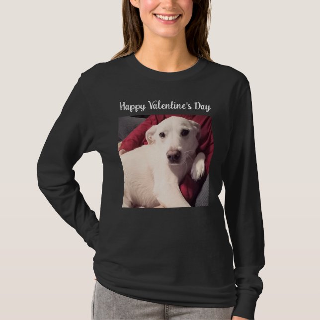 Cute Hund med Pappa Valentines day T Shirt (Framsida)