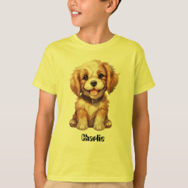Cute hund med redigerbart namn t shirt