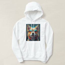 Cute hund med solglasögon hoodie