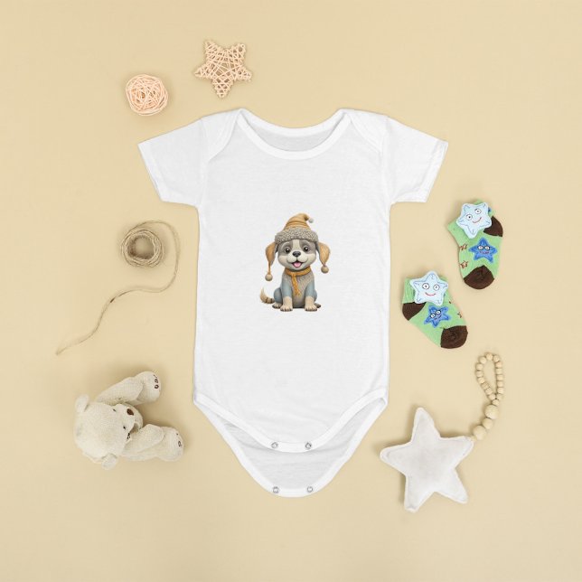 Cute hund med vinterkläder t shirt (Skapare uppladdad)