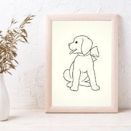 Cute Hund Minimalist Wall Art Poster