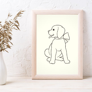 Cute Hund Minimalist Wall Art Poster