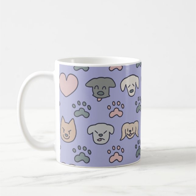Cute Hund Mönster Kaffemugg (Vänster)