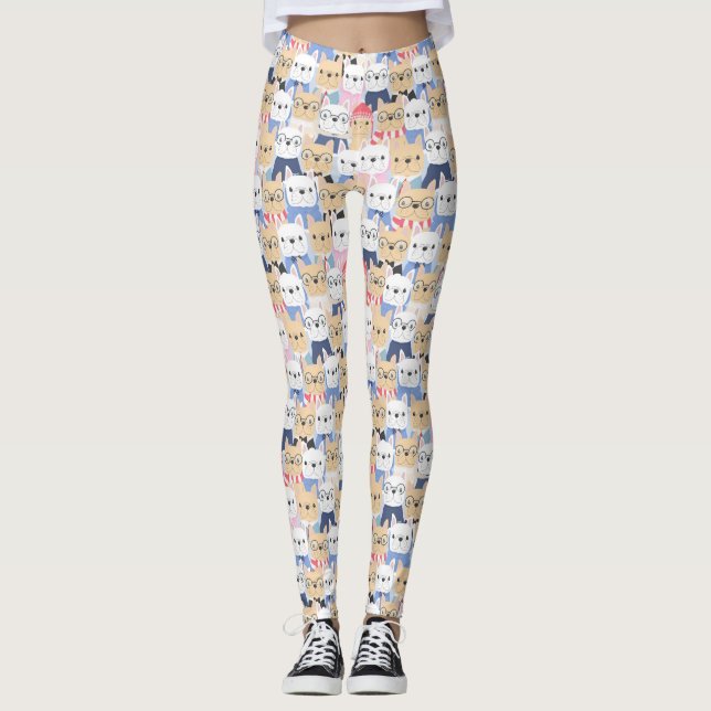 Cute Hund Mönster Leggings (Framsida)