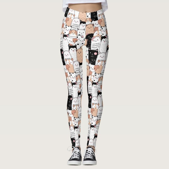 Cute Hund Mönster Leggings (Framsida)