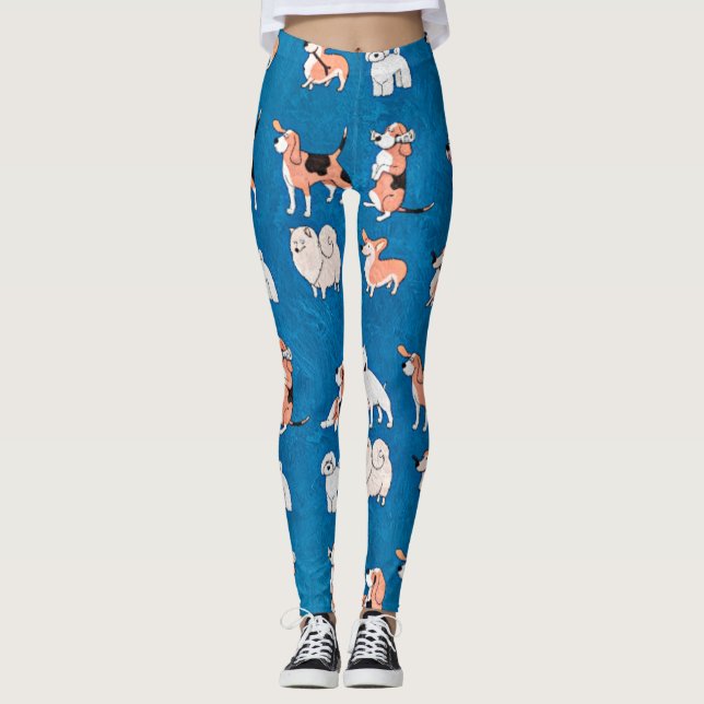 Cute hund mönster leggings (Framsida)