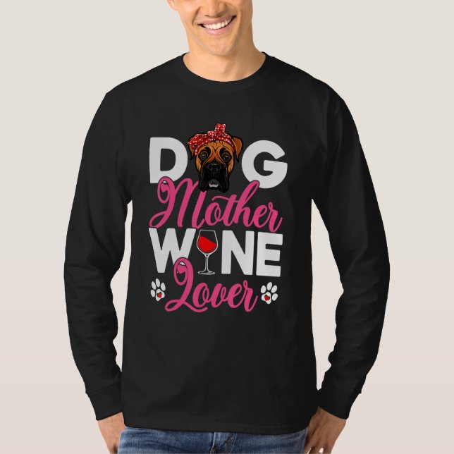 Cute Hund Mor Boxer Hund Mors dag T Shirt (Framsida)