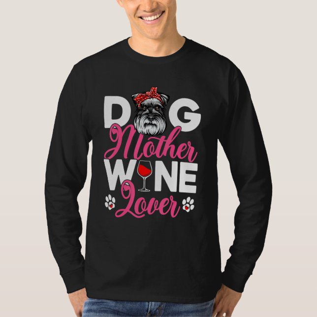 Cute Hund Mor Schnauzer Hund Mors dag T Shirt (Framsida)