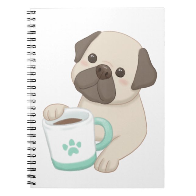 Cute Hund & Mugg Illustration Anteckningsbok (Framsidan)