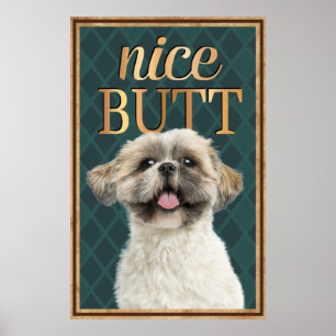 Cute Hund Nice Butt Bathroom Poster