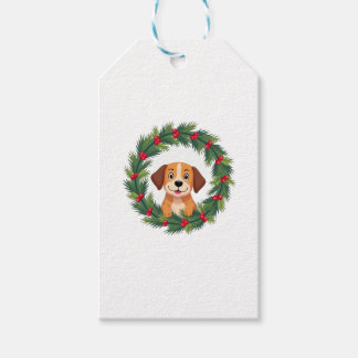 Cute Hund Nose Julfrö Hund D Presentetikett