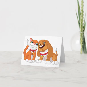 Cute-Hund- och CAT-kort Kort